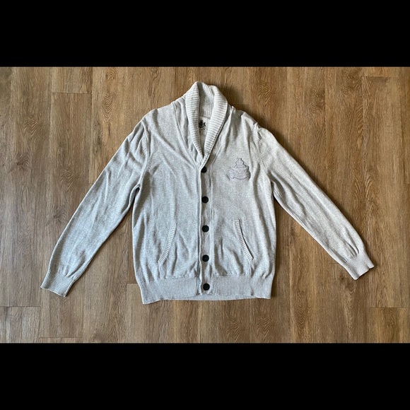 Express Shawl Neck Knit Sweater XL Heather Gray - Picture 7 of 7